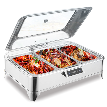 金年会jinnianhui长方形豪华感应自助餐炉 一体电热304不锈钢早餐布菲炉